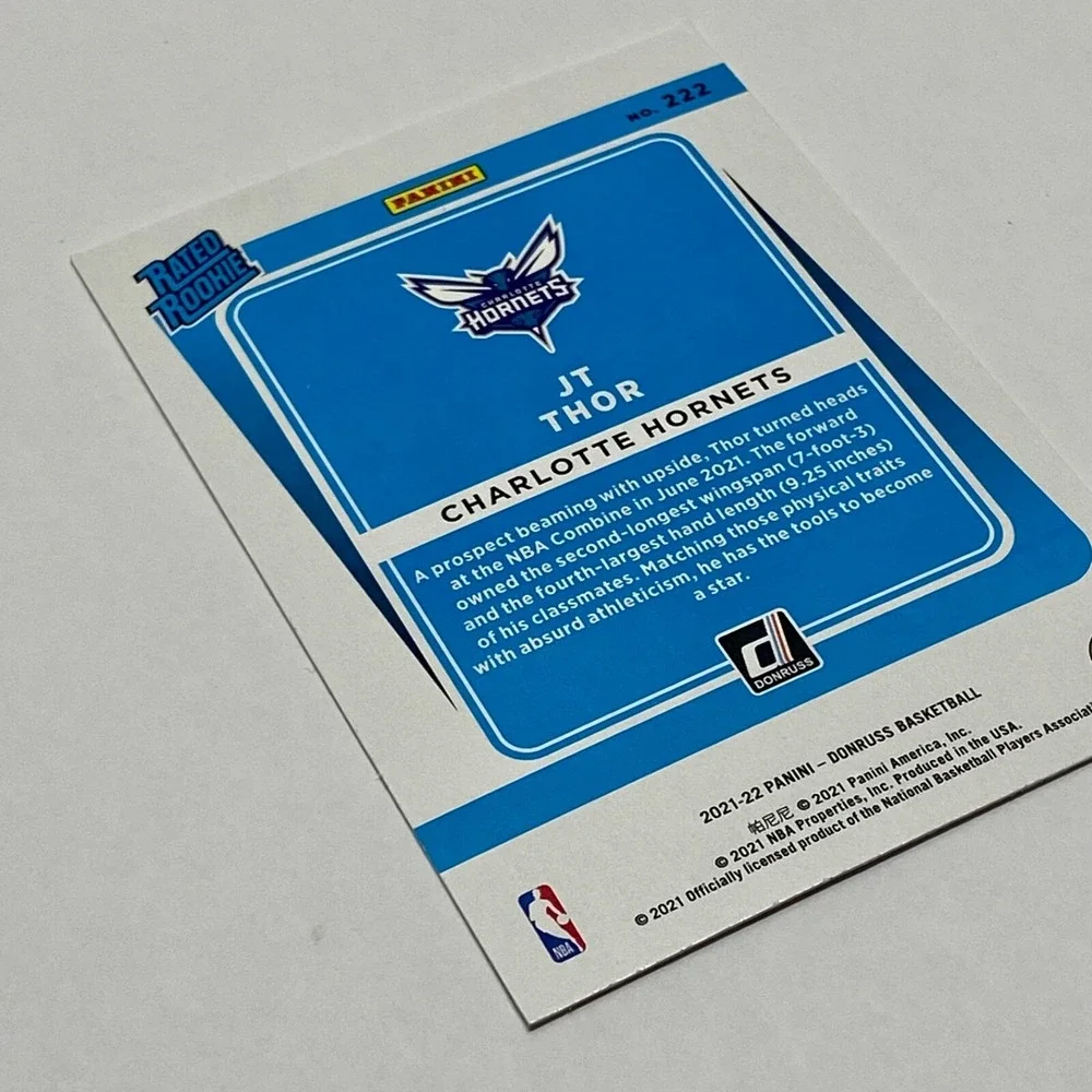 2021-22 2021-22 Panini Donrruss Rated Rookie JT Thor (RC) Charlotte Hornets #222